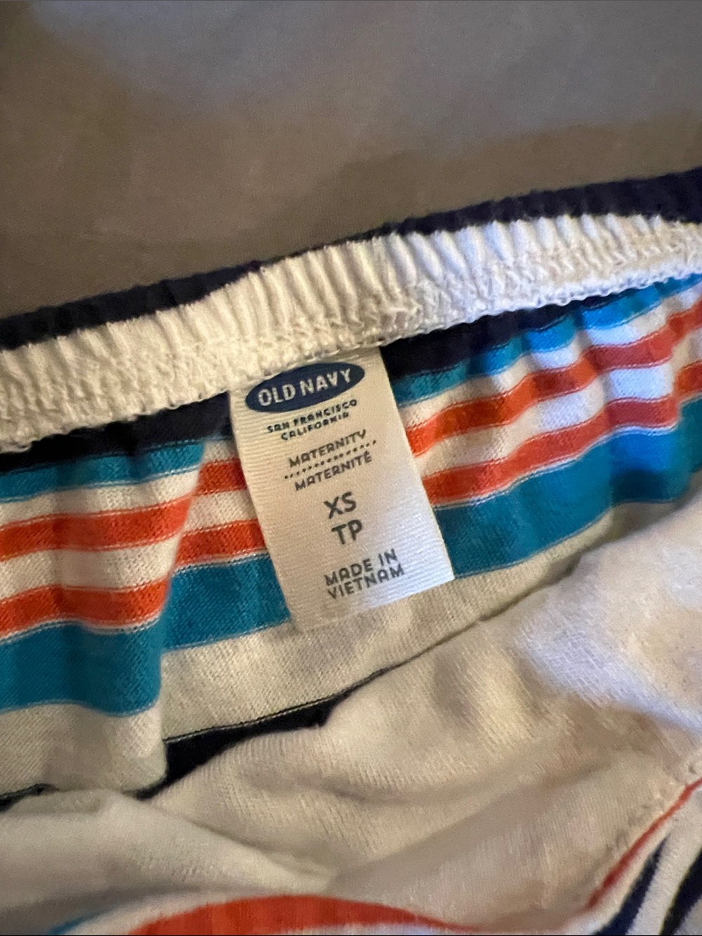 Old Navy Striped Long Maxi Dress in White, Teal, Navy & Orange - Picture 2 of 8